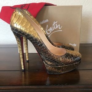 Christian Louboutin Python Roma Bianca shoes 40
